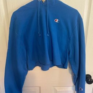 Champion sweatshirt. Cropped. Blue. Size medium.
